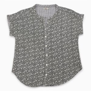 Faherty Devon Reversible Short Sleeve Organic Cotton Shirt Nusa Floral Size M